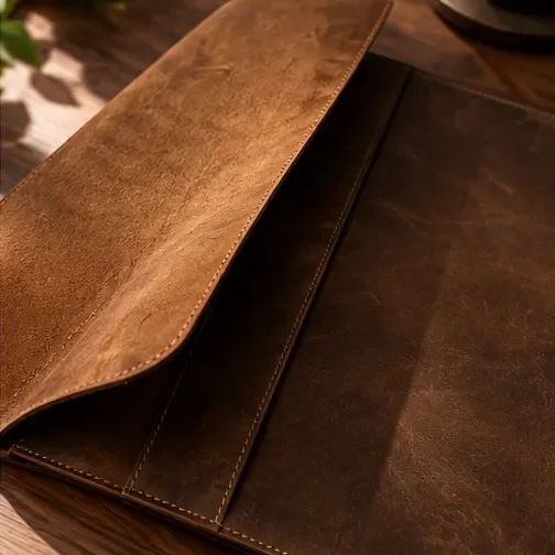 Brown tuck-flap closure